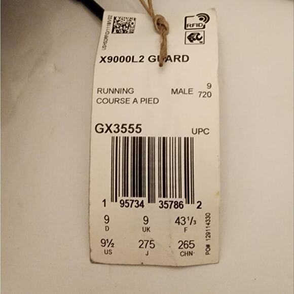 Adidas X9000L2 Guard running active workout Shoes GX3555 ARK men's size 9.5 new - Picture 7 of 16